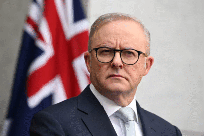 Prime Minister of Australia Anthony Albanese accused Iran of ‘extraordinary and dangerous acts of aggression.’ (Lukas Coch/AAP/Reuters)