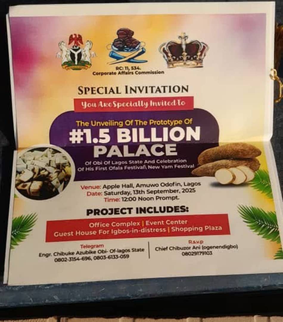 Obi of Lagos ₦1.5Bn Palace Unveiling Was Master Stroke of Deception