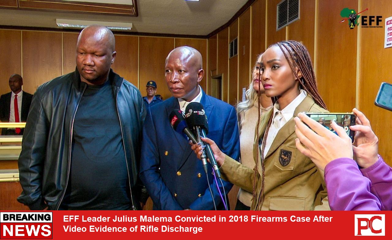EFF Leader Julius Malema Convicted in 2018 Firearms Case After Video Evidence of Rifle Discharge